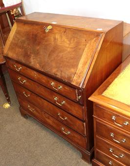 Lot 1273 - George III mahogany bureau, 92cm by 48cm by 106cm