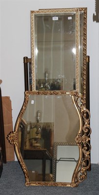 Lot 1329 - Four assorted wall mirrors, including a gilt framed example (4)