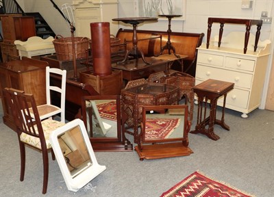 Lot 1353 - Eighteen pieces of occasional furniture to include a 19th century mahogany side table, Georgian...