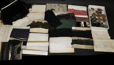 Lot 2021 - Assorted Circa 1880-1950 Costume Haberdashery, comprising woven and other fabric trimmings,...