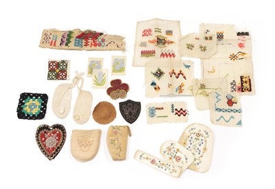 Lot 2022 - Assorted Early 20th Century Lace, including a Honiton collar and a pair of shaped cuffs, a...