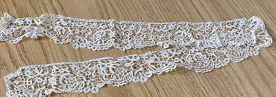 Lot 2029 - 19th Century and Later Honiton Lace, comprising a hair piece with floral border; pair of...