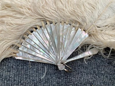 Lot 2041 - Assorted Late 19th/Early 20th Century Ostrich Feathers and Fans, comprising a white feather fan...