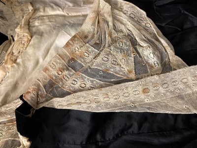 Lot 2045 - Late 19th/Early 20th Century Ladies' Costume, comprising a black silk taffeta sleeveless bodice...