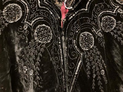 Lot 2045 - Late 19th/Early 20th Century Ladies' Costume, comprising a black silk taffeta sleeveless bodice...