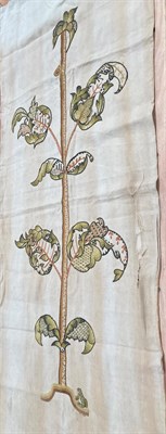 Lot 2047 - Three Early 20th Century Embroidered Panels, worked on cream linen ground with coloured wools,...