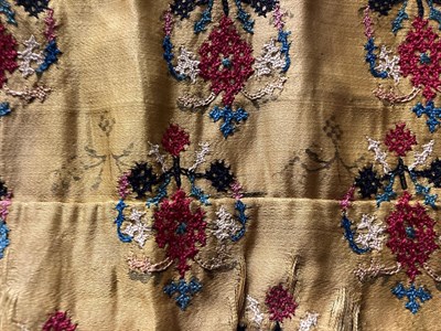 Lot 2051 - Early 20th Century Pink Velvet Eastern Robe, with decorative appliquéd gold trims and stylised...