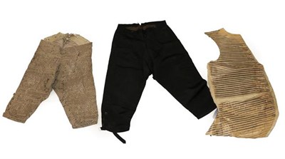 Lot 2063 - Gentlemen's 18th Century and Later Costume, comprising a pair of uncut velvet breeches woven...