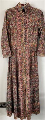 Lot 2069 - Circa 1940 Indian Embroidered Long Coat with nehru collar, long sleeves, multi buttons and...