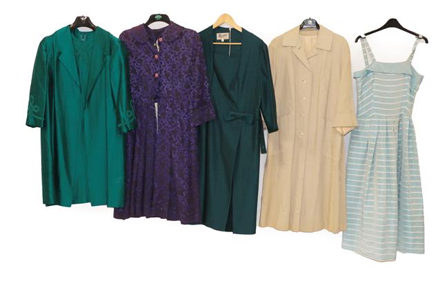 Lot 2089 - Circa 1950/60 Cocktail and Other Dresses, comprising a Gileric floral short sleeve dress with...