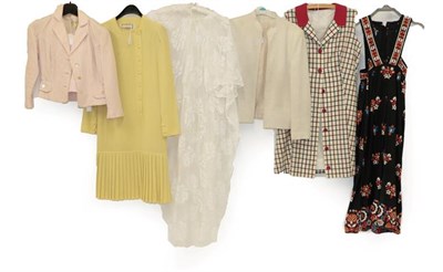 Lot 2092 - Assorted Circa 1960-70 Ladie's Costume, comprising a long sleeved shirt dress in a sheer fabric...