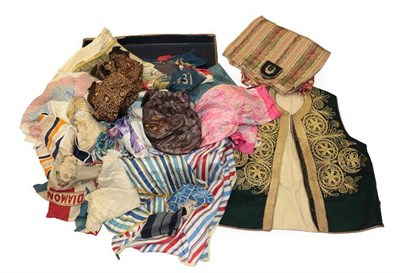Lot 2103 - Assorted 20th Century Costume and Accessories, including a  green eastern wool waist coat, with...
