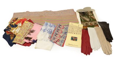 Lot 2125 - Assorted Costume Accessories, comprising a Satya Paul silk scarf (in card envelope); Liberty...