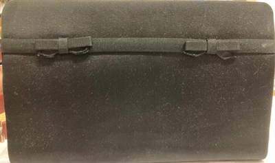 Lot 2139 - Gucci Black Satin Clutch Bag, with grosgrain double bow ribbon to the front, gilt metal clasp,...