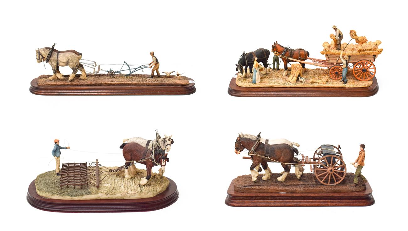 Lot 10 - Border Fine Arts and Northumbria Harvesting Figure Groups by Judy Boyt, all limited edition...