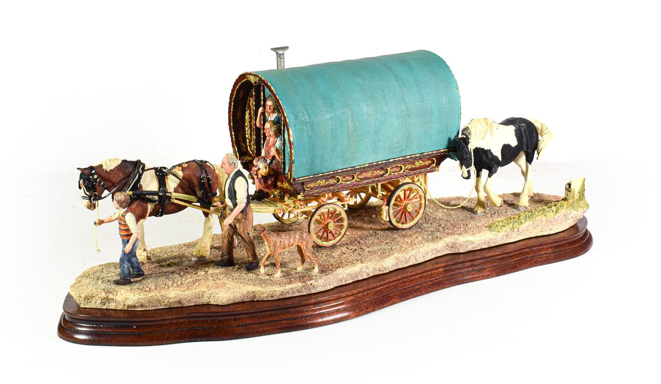Lot 11 - Border Fine Arts 'Arriving at Appleby Fair' (Bow Top Wagon and Family), model No. B0402 by Ray...