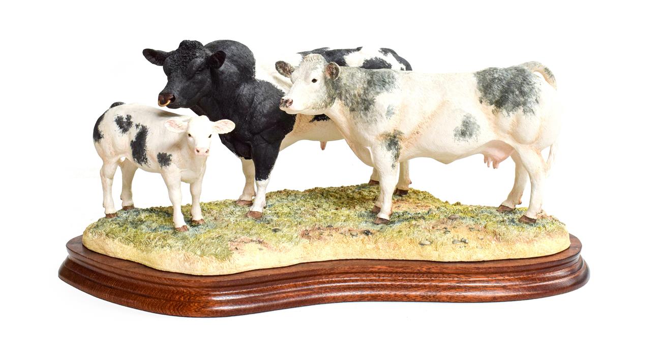 Lot 16 - Border Fine Arts 'Belgian Blue Family Group', model No. B0771 by Kirsty Armstrong, limited...