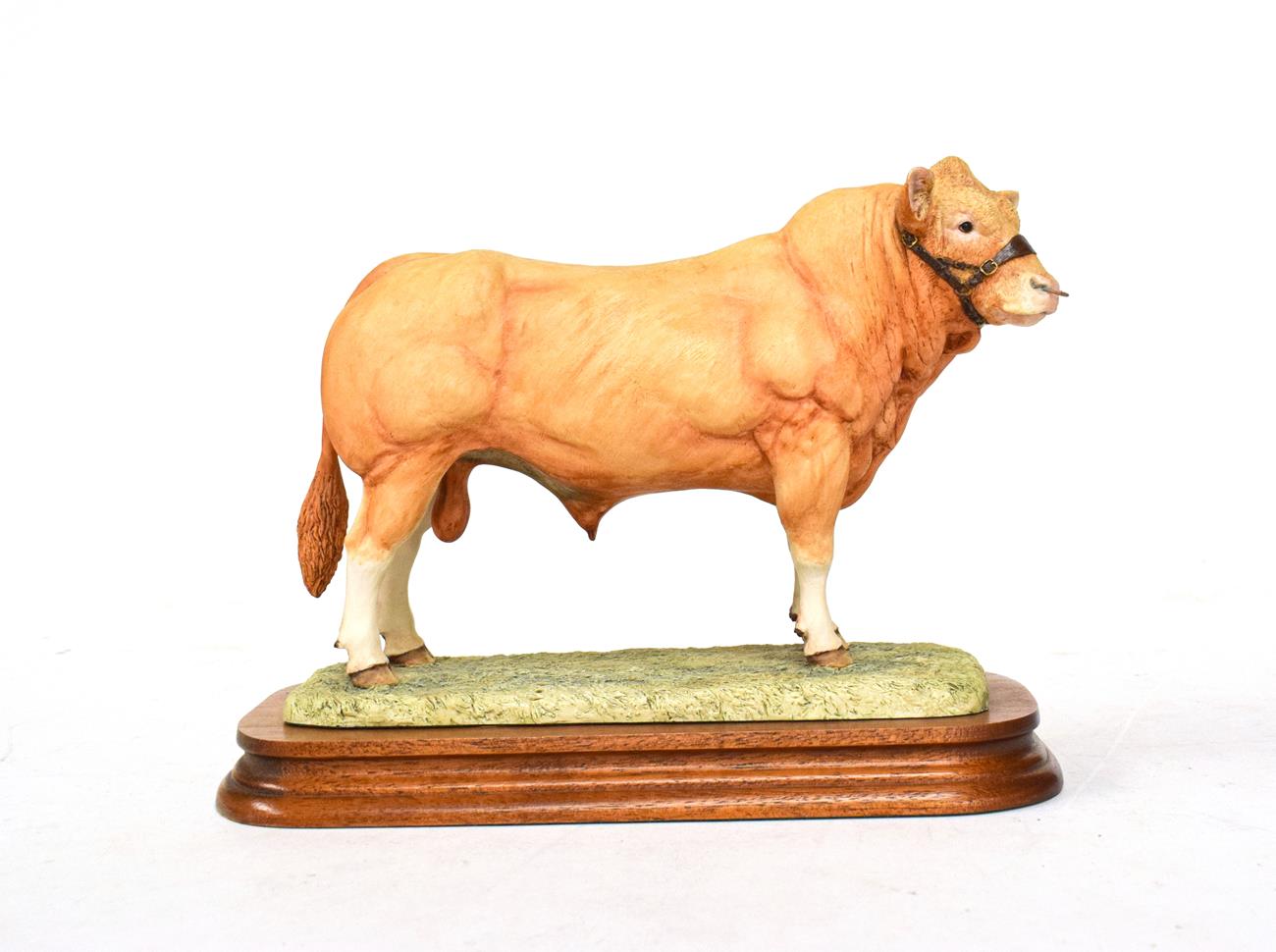 Lot 19 - Border Fine Arts 'Blonde D'Aquitaine Bull', model No. L116 by Ray Ayres, limited edition 34/500, on