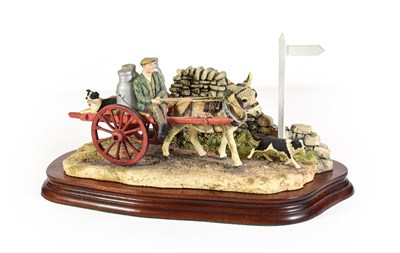 Lot 28 - Border Fine Arts 'Delivering the Milk' (Donkey Cart), model No. AG01 by Ray Ayres, limited...