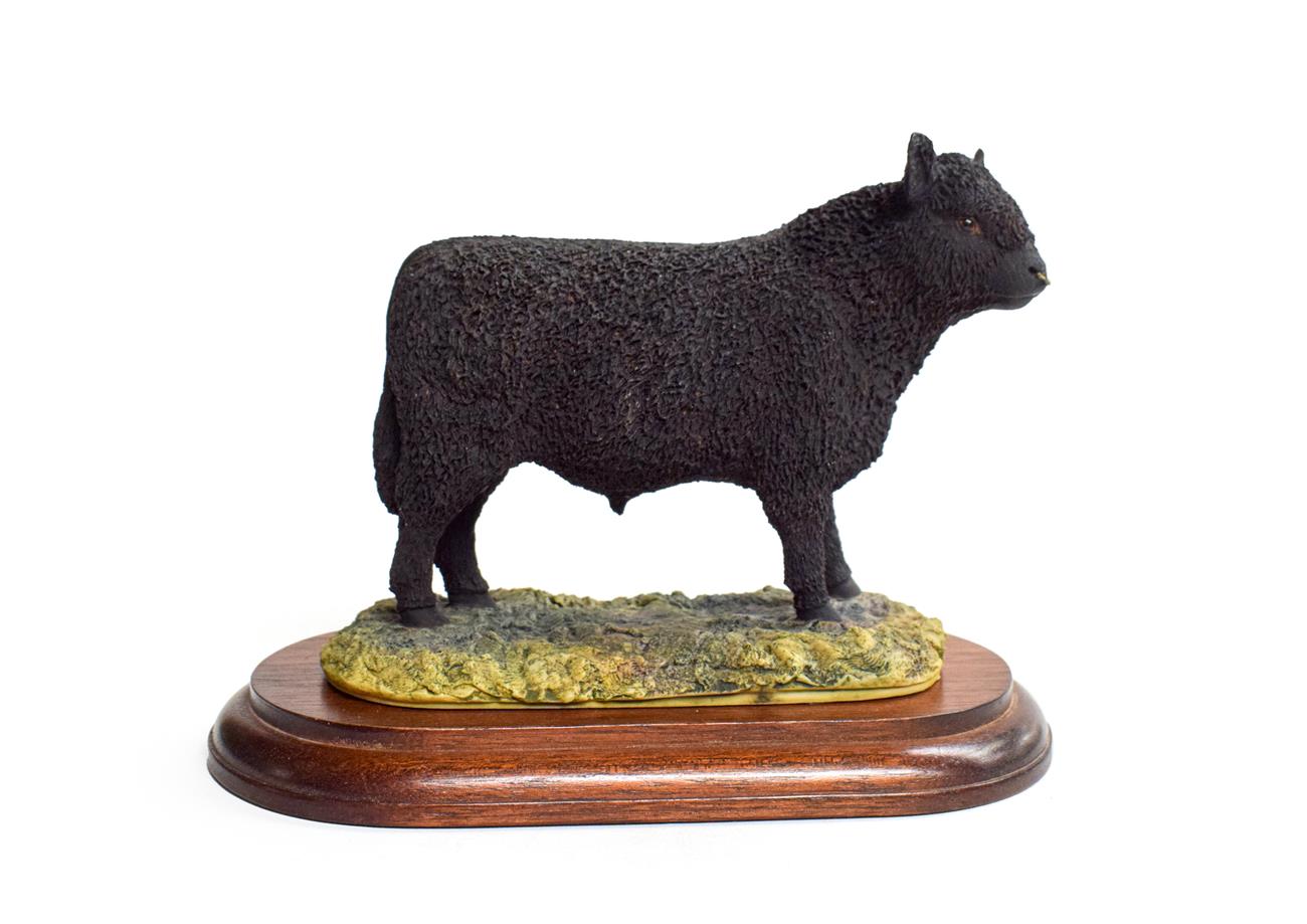 Lot 35 - Border Fine Arts 'Galloway Bull', model No. L33 by Ray Ayres, limited edition 151/850 on wood base