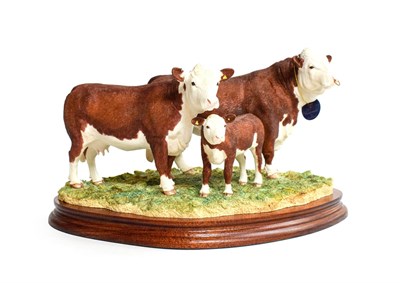 Lot 43 - Border Fine Arts 'Hereford Family', model No. B1129 by Anne Hall, limited edition 452/600 on...