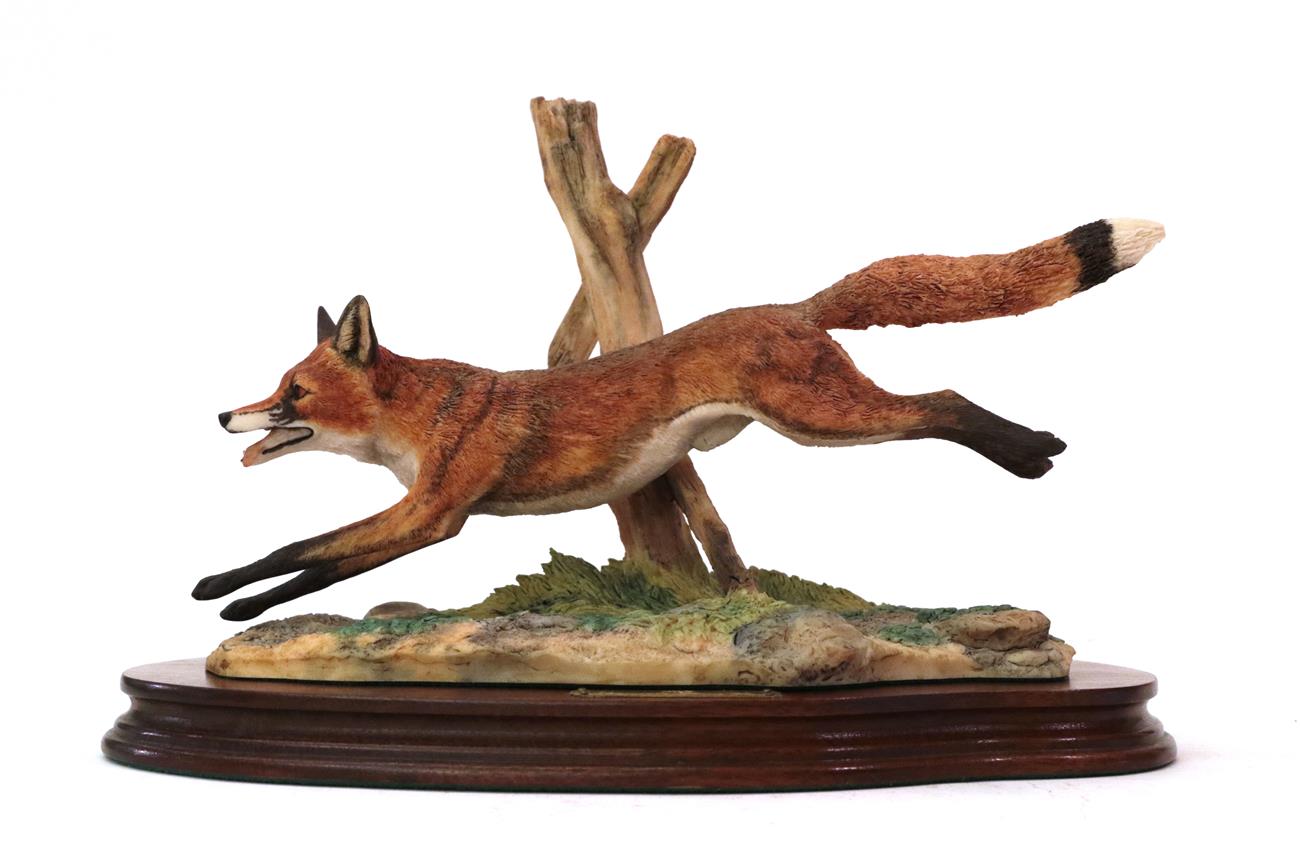 Lot 51 - Border Fine Arts 'Leicester Fox', model No. L58 by Ray Ayres, limited edition 122/500, on wood...