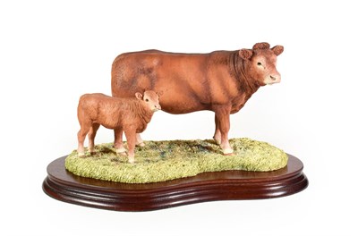Lot 54 - Border Fine Arts 'Limousin Cow and Calf' (Style One), model No. L157 by Anne Wall, limited...
