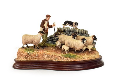 Lot 60 - Border Fine Arts 'Off the Fell' (Farmer, sheep and border collie), model No. B1040 by Hans...