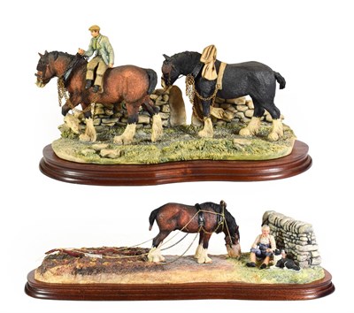 Lot 64 - Border Fine Arts 'Ploughman's Lunch' (Grey Shire, Farmer and Collie), model No. B0990B by Anne...