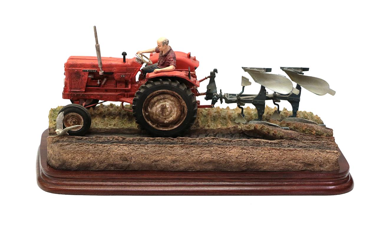 Lot 67 - Border Fine Arts 'Reversible Ploughing' (Nuffield 4/65 Diesel Tractor), model No. B0978 by Ray...