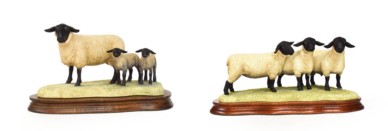 Lot 82 - Border Fine Arts 'Suffolk Ewe And Lambs' (Style One), model No. L87, limited edition 413/1250, with