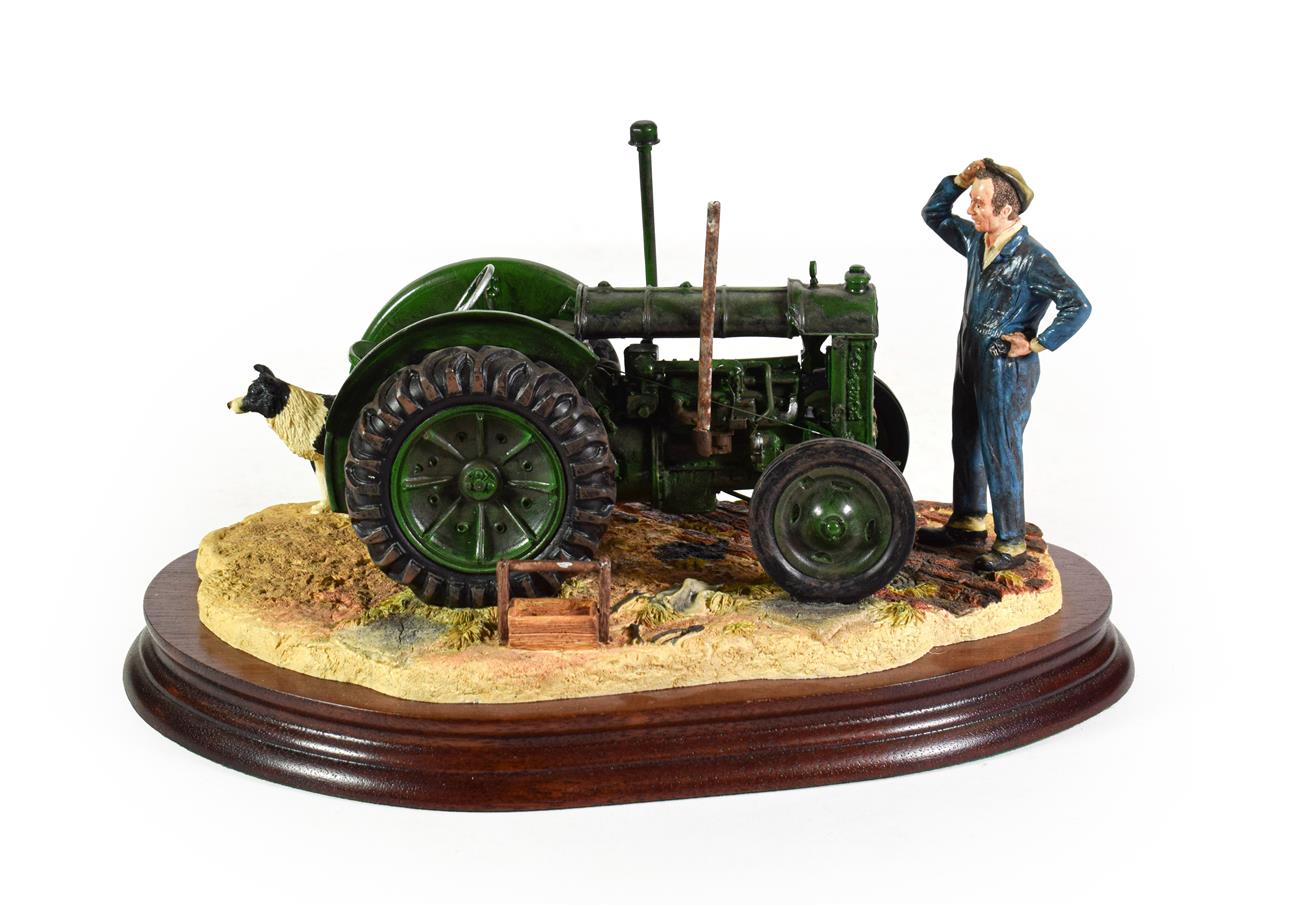 Lot 96 - Border Fine Arts 'Won't Start' (Tractor, Farmer and Collie), model No. B0299 by Ray Ayres,...