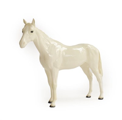 Lot 100 - Beswick Bois Roussel Racehorse, model No. 701, Second Version, Painted white gloss (a.f)