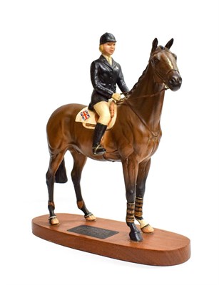 Lot 106 - Beswick Connoisseur Horse 'Psalm - Ann Moore Up', model No. 2535, on wooden plinth