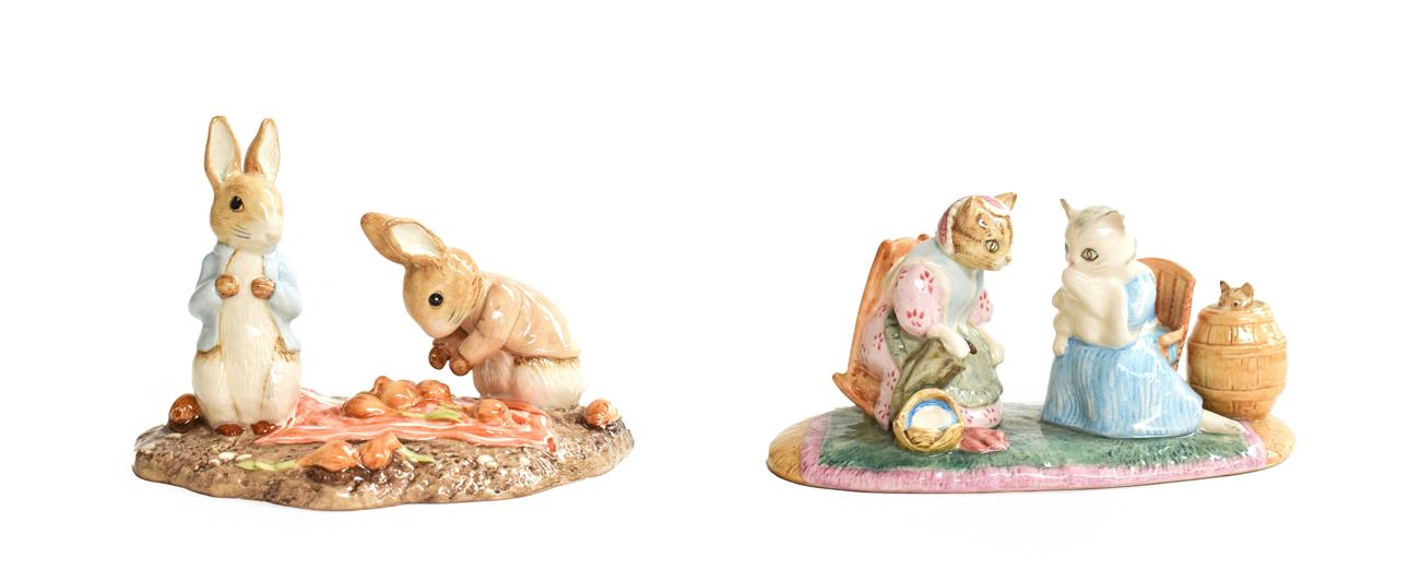 Lot 125 - Beswick Beatrix Potter Tableaux Comprising: 'Peter and Benjamin Picking Up Onions', model No. 3930