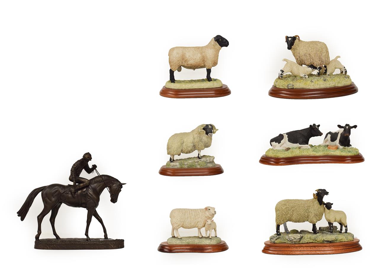 Lot 130 - Border Fine Arts Sheep Model Groups Including: 'Swaledale Ewe and Lamb' (Style One), model No....