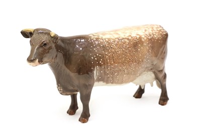 Lot 110 - Beswick Dairy Shorthorn Cow Ch. ''Eaton Wild Eyes 91st'', model No. 1510, brown and white gloss...