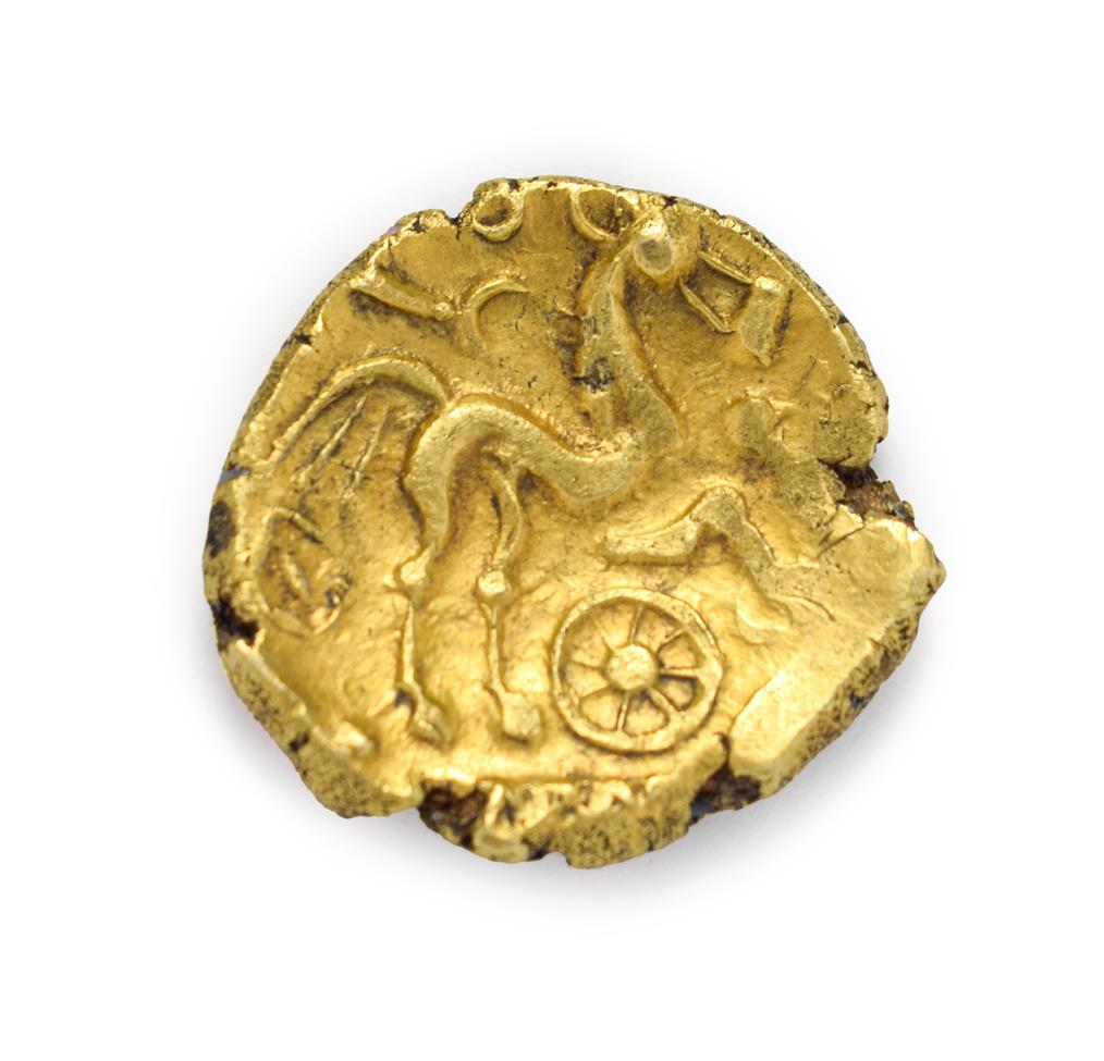 Lot 4001 - Celtic, Early Uninscribed ''Remic'' Gold Stater. C. 65 B.C. 5.88g, 18.5mm. Type Qb. Obv: Blank....