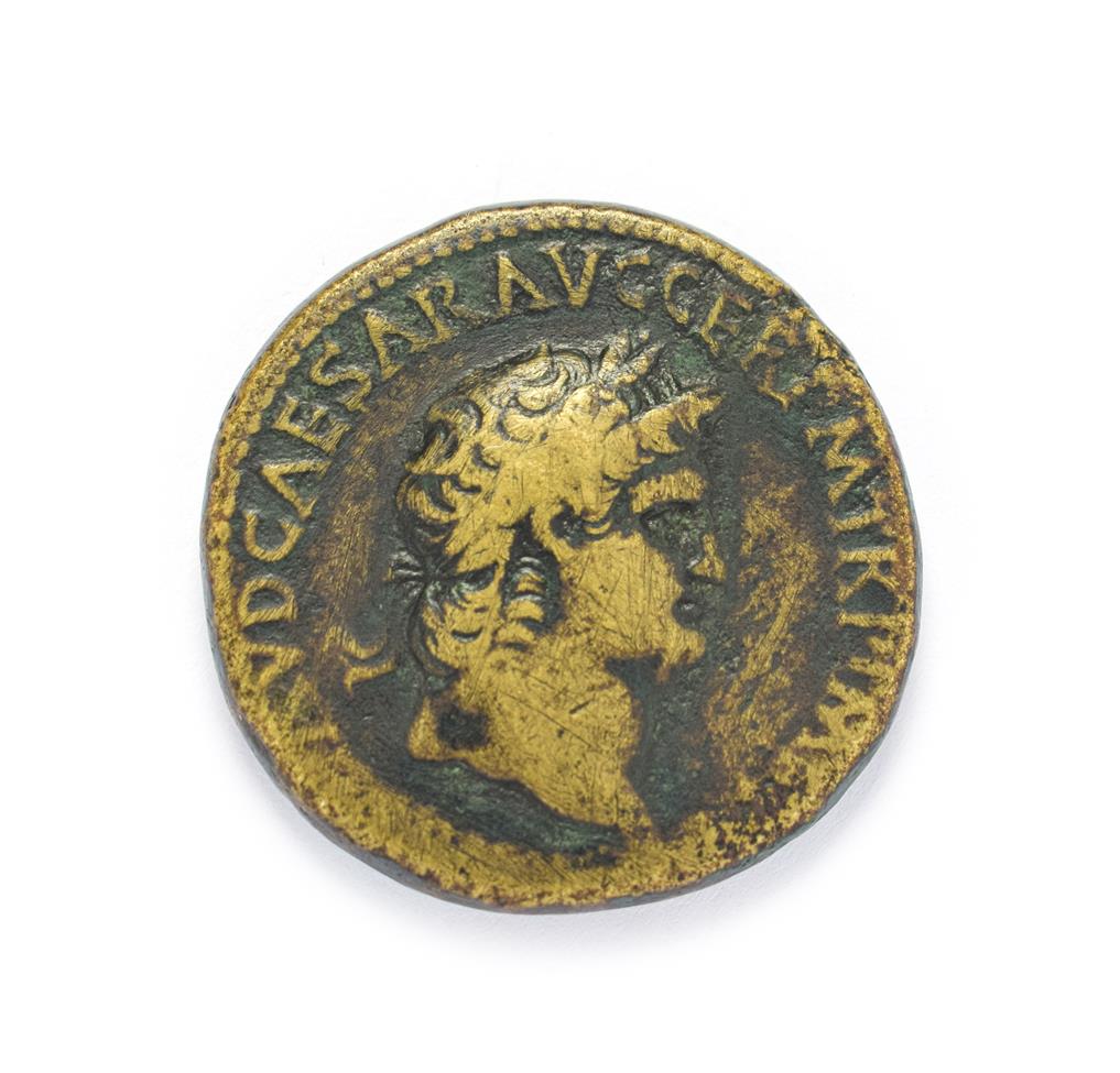 Lot 4004 - Ancient Rome, Nero (54 - 58 A.D.), Brass Sestertius. Lugdunum (Lyon) mint, 65 A.D. 27.34g,...