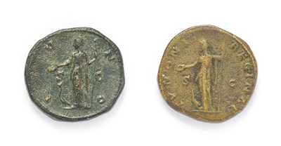 Lot 4008 - Ancient Rome, Faustina Junior (Wife of Marcus Aurelius 161 - 175 A.D.), Brass Sestertius....