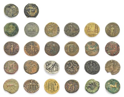 Lot 4013 - Ancient Rome, Research Group. A Miscellany of 15 x Base Metal Coins including a brass sestertius of