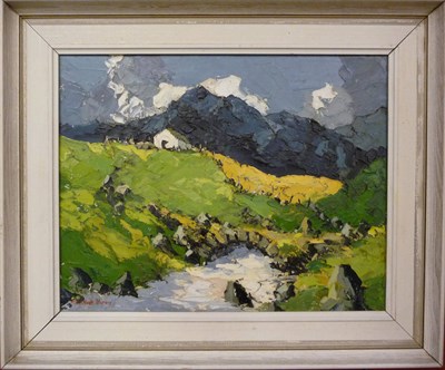 Lot 1057 - Charles Wyatt Warren (1908-1993)  Mountainous river landscape in North Wales Signed, oil on...