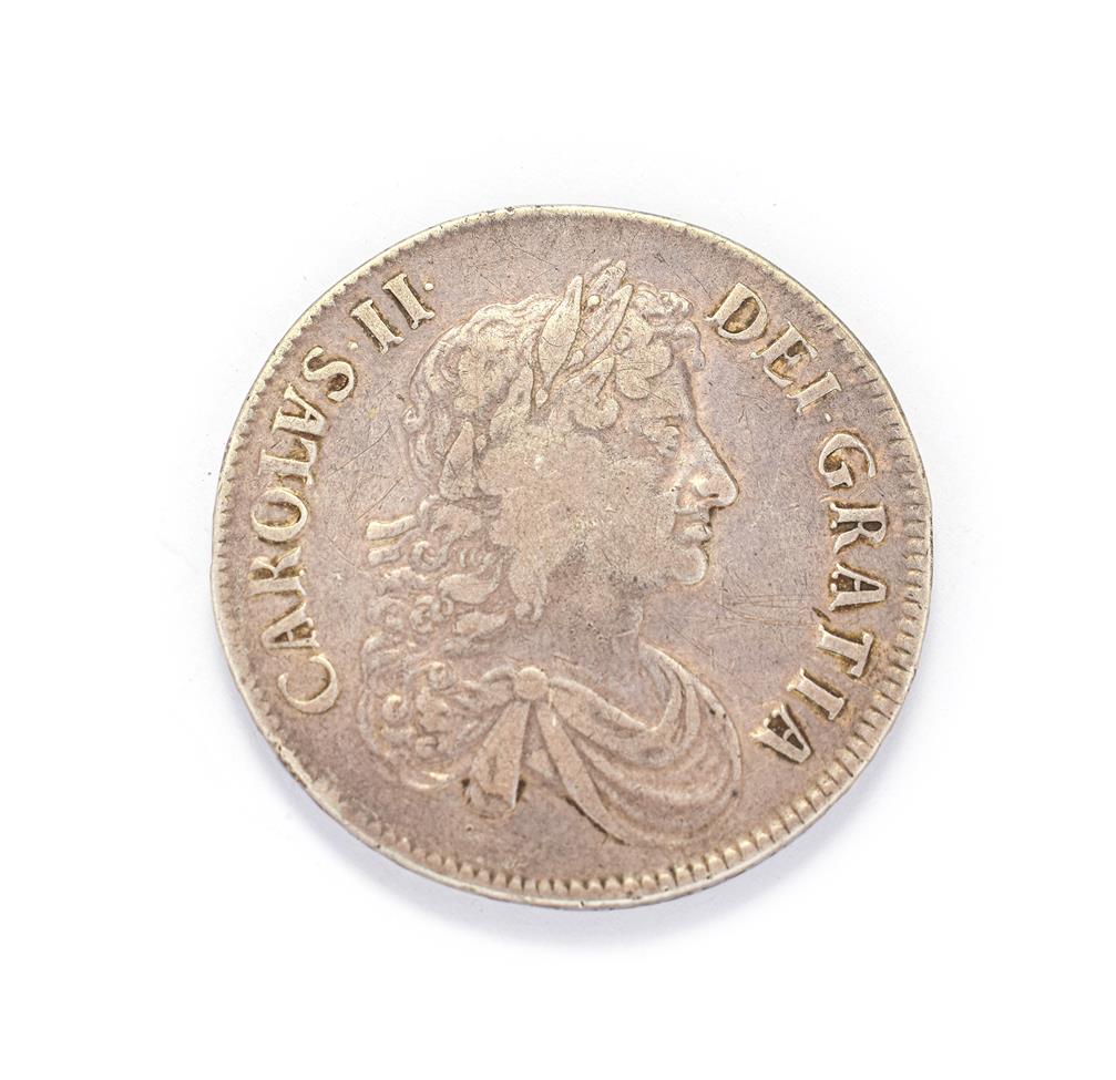 Lot 4020 - Charles II (1660 - 1685), 1672  Crown. Obv: Third, laureate bust of Charles II right, inverted...