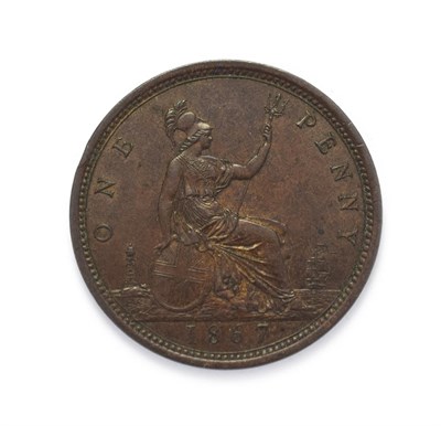 Lot 4028 - Victoria (1837 - 1901), 1867 Penny. ''Bun head'' type. Obv: 6, Laureate and draped bust left,...