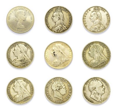 Lot 4065 - Great Britain, A Collection of 8 x Silver Halfcrowns consisting of: George III, 1819 halfcrown....