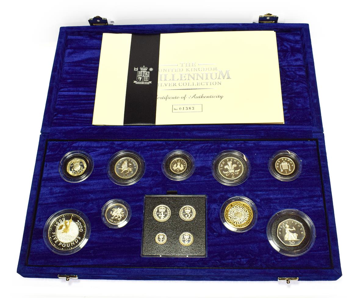 Lot 4066 - The United Kingdom Millennium Silver Collection. A set of 13 year 2000 silver proof coins comprised