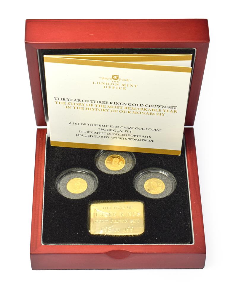 Lot 4087 - Tristan Da Cunha, 2010 ''Year of the Three Kings'' 3-Coin Gold Proof Set. Each coin 1.27g of...