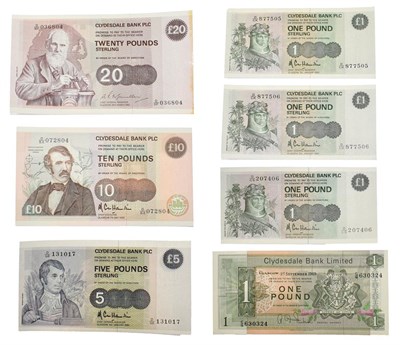 Lot 4120 - Scotland, A Collection of 7 x Uncirculated banknotes  1982 twenty pounds. 29/03/1982. D/BF...