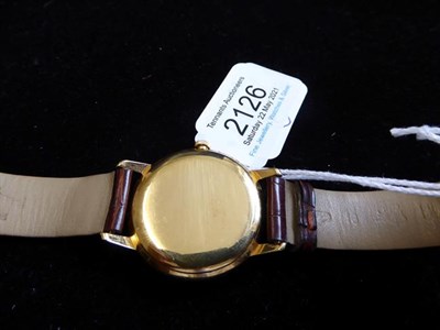 Lot 2126 - An 18 Carat Gold Wristwatch, signed Patek Philippe, model: Calatrava, ref: 2599, circa 1968,...