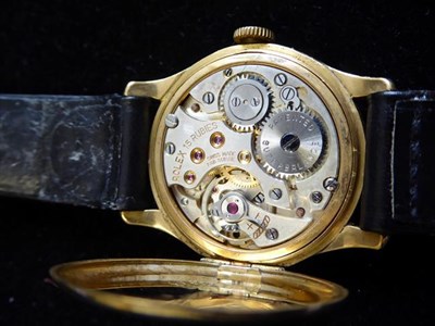 Lot 2141 - An Art Deco 18 Carat Gold Wristwatch, signed Rolex, ref: 2251, 1924, lever movement signed and with